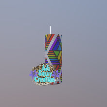 Load image into Gallery viewer, Geometric Rainbow Rhinestone Tumbler Template

