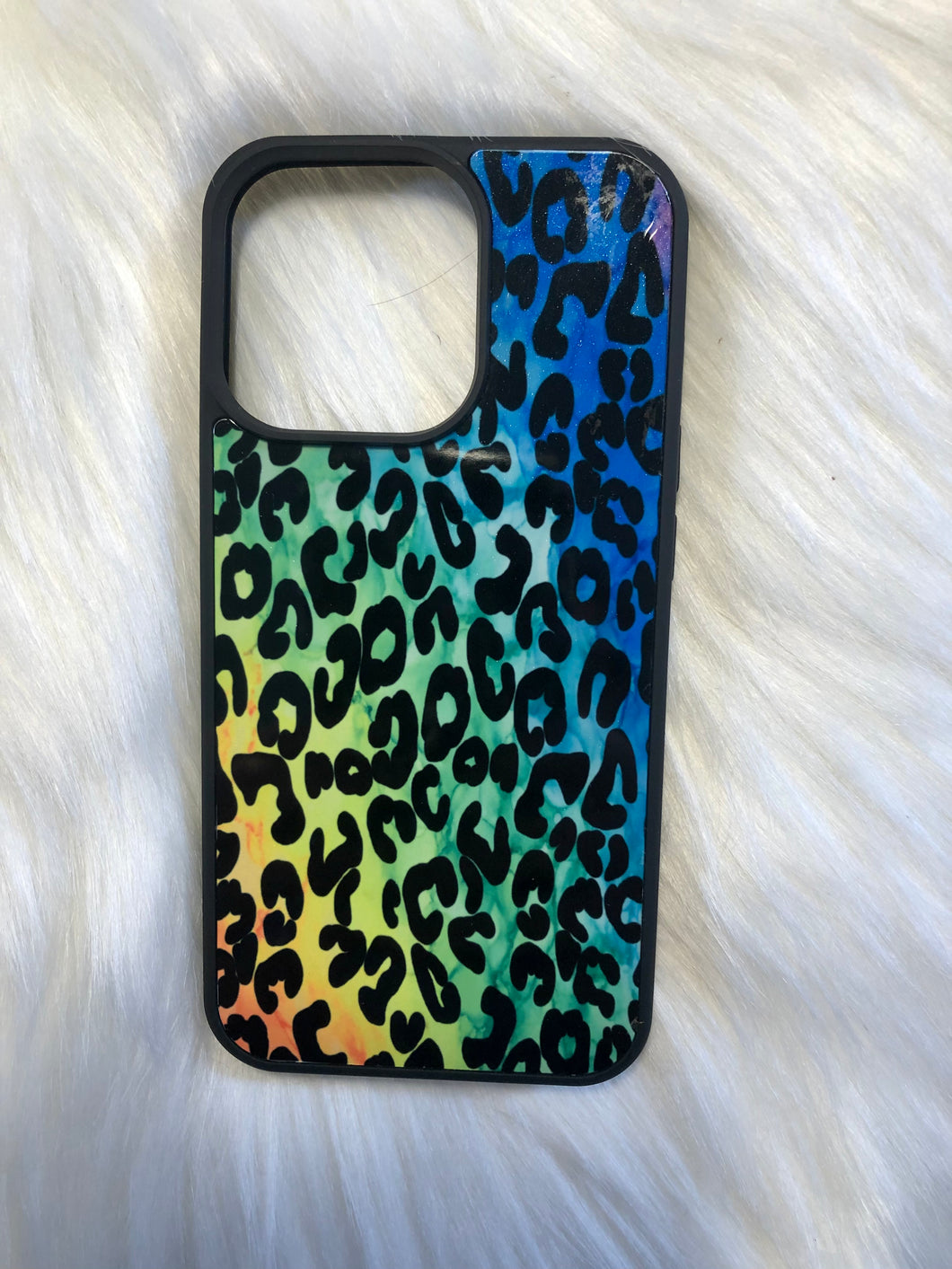 Rainbow Leopard Print iPhone 13 Pro Sublimation Case