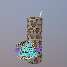 Load image into Gallery viewer, Leopard Print Rhinestone Tumbler Template
