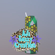 Load image into Gallery viewer, Flower Argyle Rhinestone Tumbler Template

