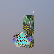Load image into Gallery viewer, 30 Oz Flower Argyle Rhinestone Tumbler Template
